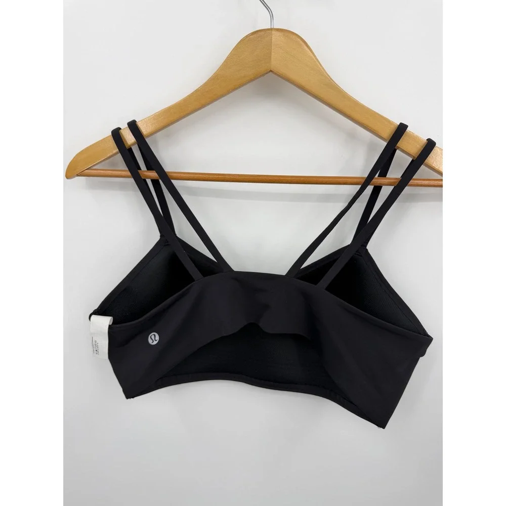 Lululemon like a cloud Sports Bra Women 12 Black Strappy Back Yoga Gym
